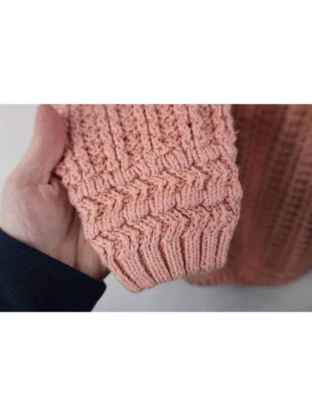 Vintage 90s Streetwear Women XS Blank Chunky Ribbed Knit Crewneck Sweater Pink